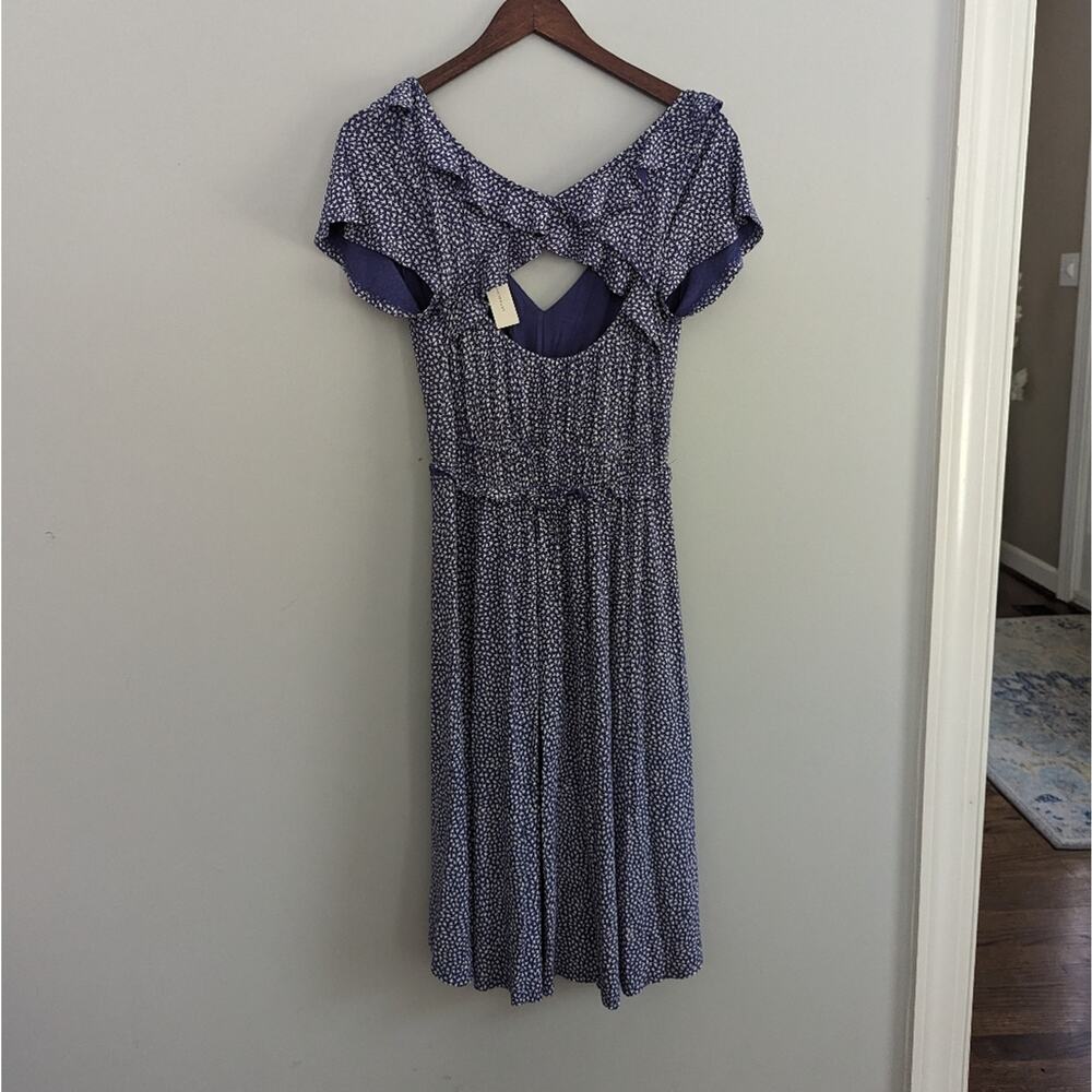 NEW Anthropologie Flutter Back Dress Size Small Retail $138 Blue Purple - Picture 5 of 8